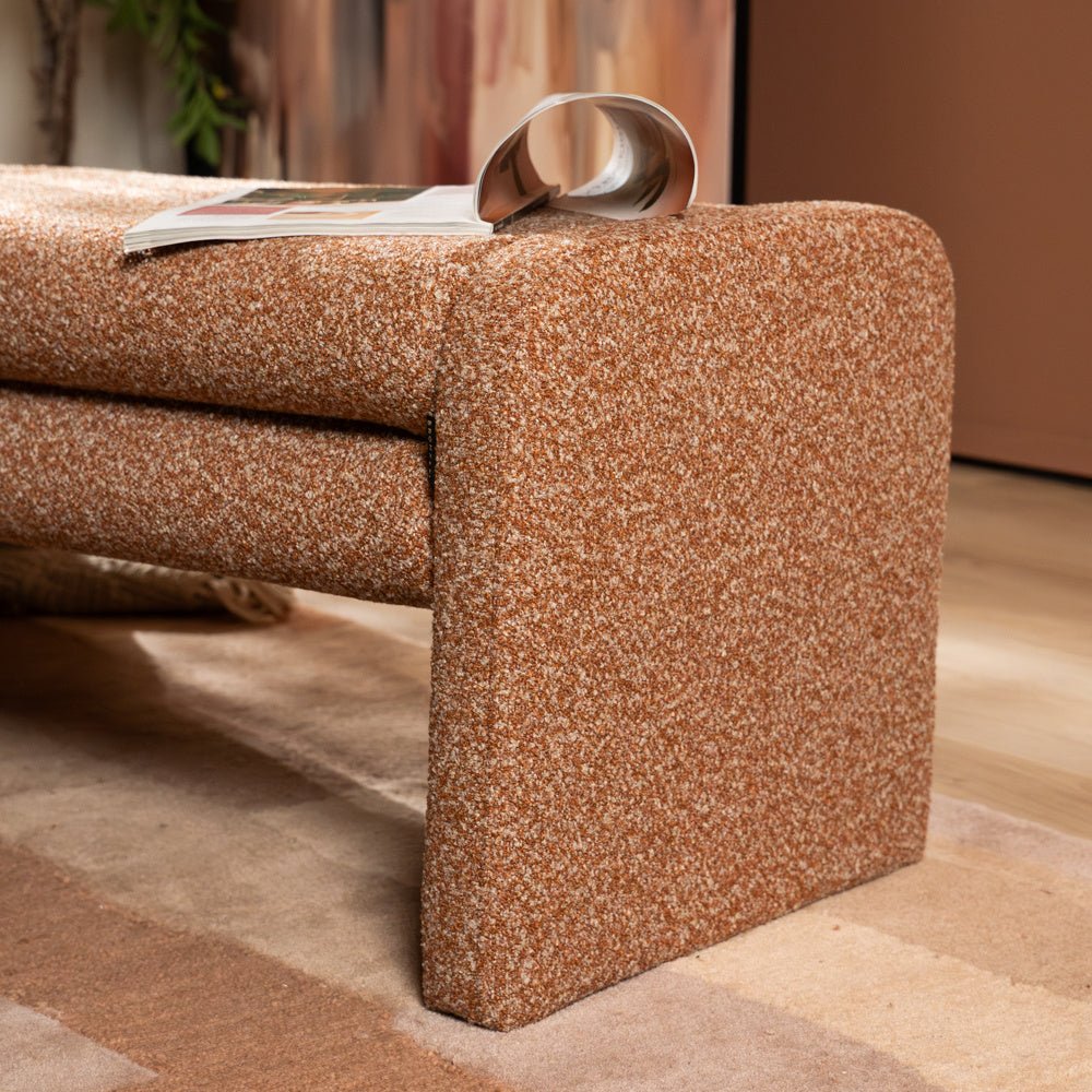 Eetkamerbank Neil bouclé terracotta 100 cm Bouclé