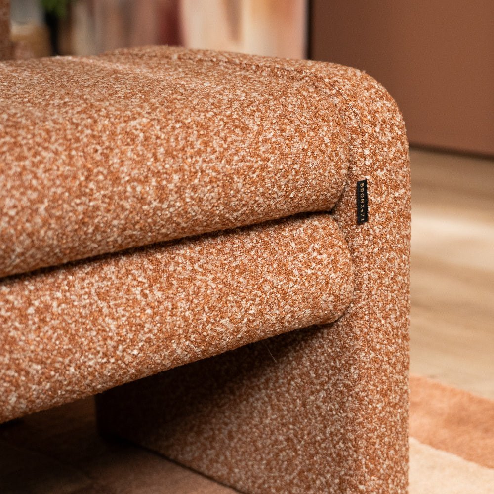 Eetkamerbank Neil bouclé terracotta 100 cm Bouclé