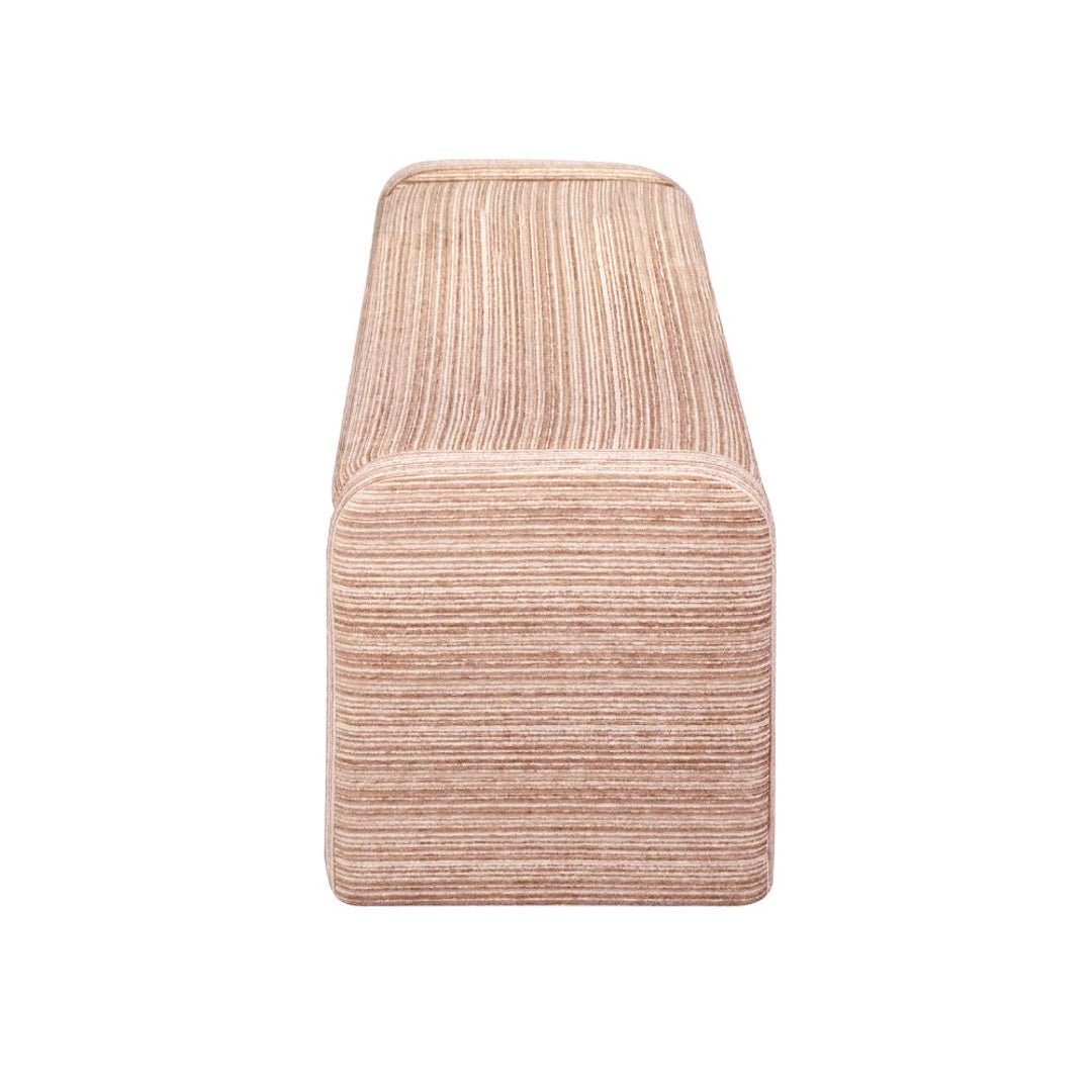 Eetkamerbank Ravi chenille beige/pink 100 cm Roze
