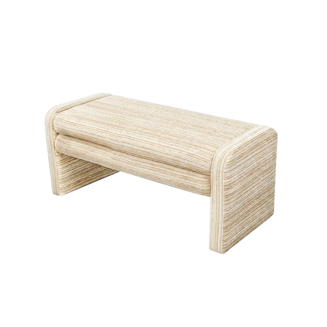Eetkamerbank Ravi chenille beige/taupe 100 cm