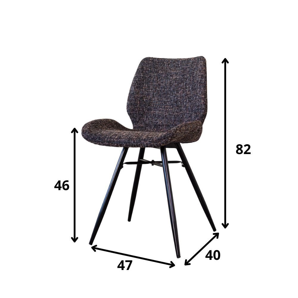 Dining room chair Beau chenille Dimehouse Anthracite LxWxH 72x68x50 Fabric White photo size indication