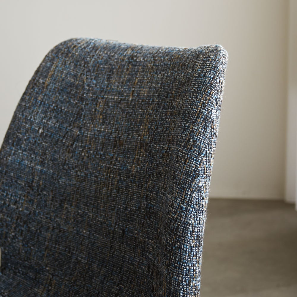 Dining room chair Beau chenille Dimehouse Blue LxWxH 72x68x50 Fabric Atmospheric photo detail