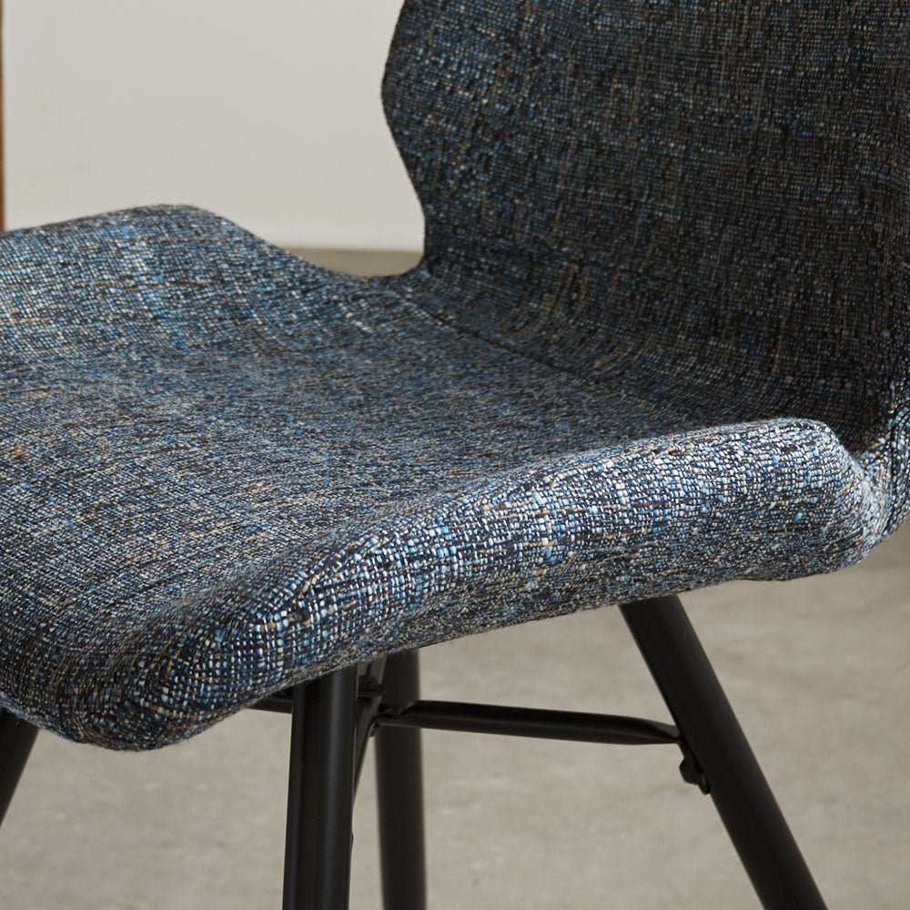 Dining room chair Beau chenille Dimehouse Blue LxWxH 72x68x50 Fabric Atmospheric photo detail