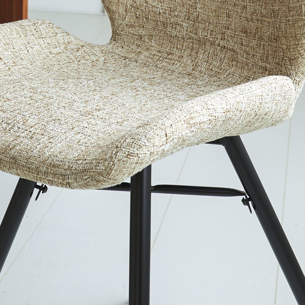 Eetkamerstoel Beau chenille Dimehouse Wit LxBxH 72x68x50 Stof Sfeerfoto detail