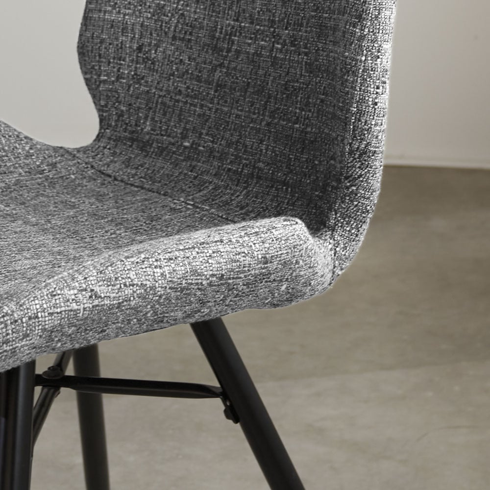 Dining room chair Beau chenille Dimehouse Gray LxWxH 72x68x50 Fabric Atmospheric photo detail