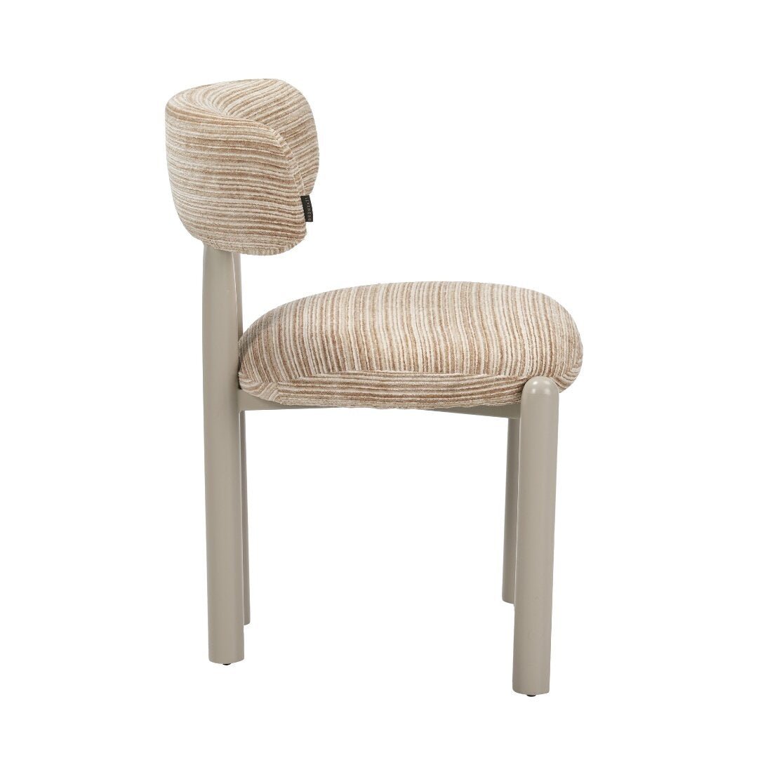 Eetkamerstoel Bolt chenille beige/taupe Textiel