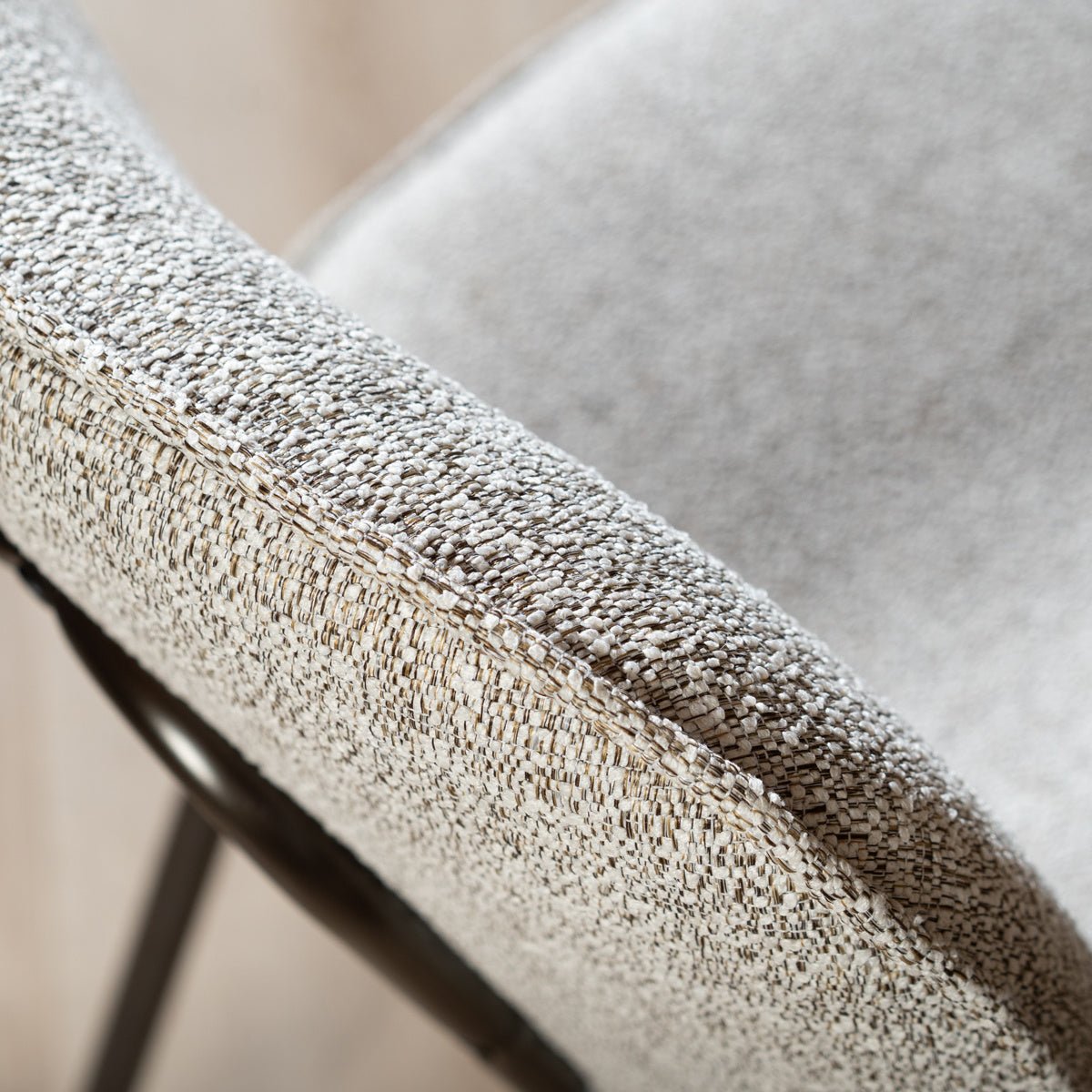Dining room chair Javi mixed fabric off white/brown mixed