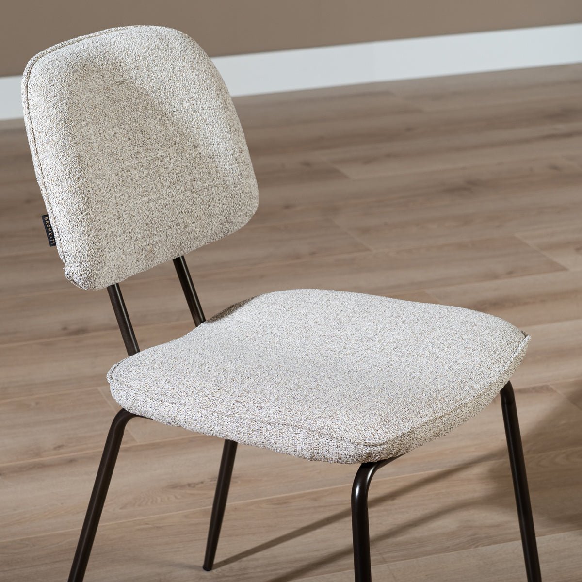 Dining room chair Javi mixed fabric off white/brown mixed