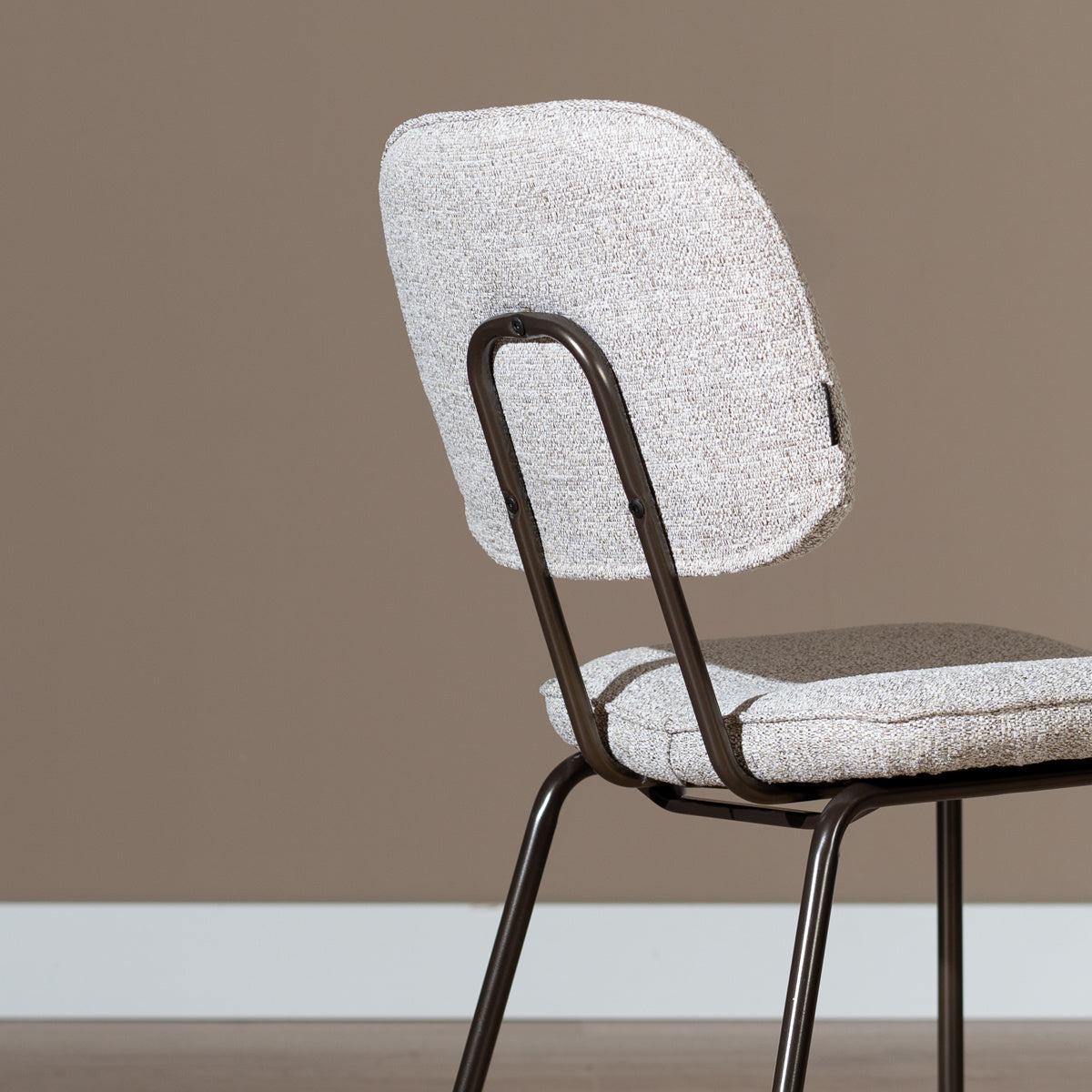 Dining room chair Javi mixed fabric off white/brown mixed