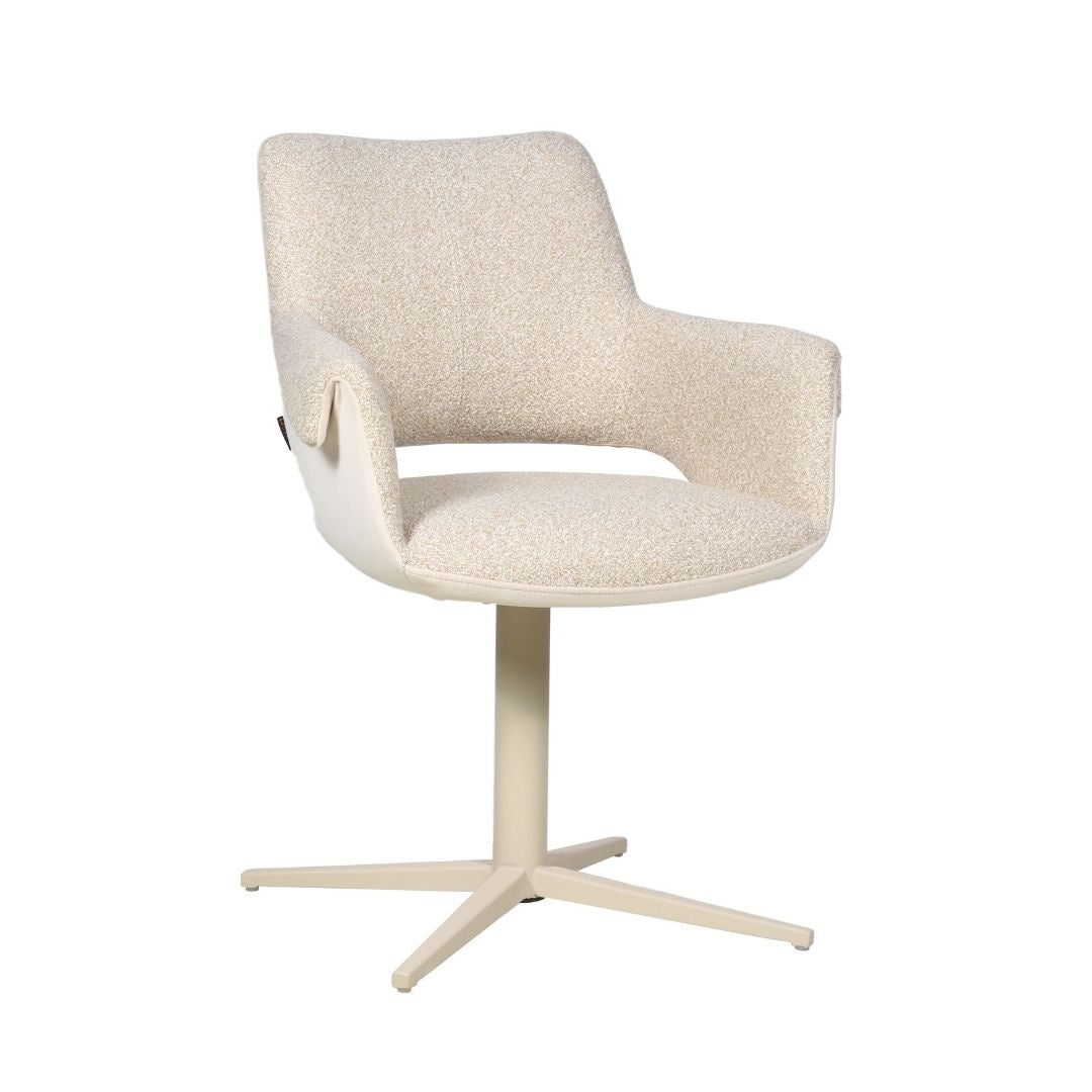 Eetkamerstoel Jules draaibaar bouclé taupe Bouclé