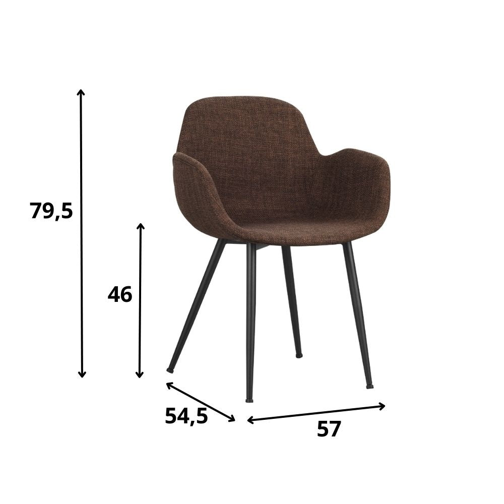 Dining room chair Mick Dimehouse Brown LxWxH 64x62x59 Fabric White photo size indication