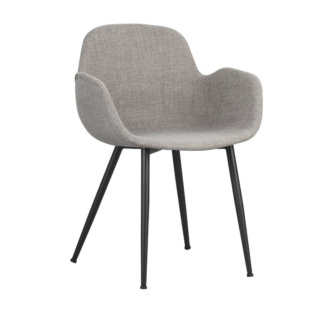 Dining room chair Mick Dimehouse Gray LxWxH 64x62x59 Fabric White photo diagonal front view