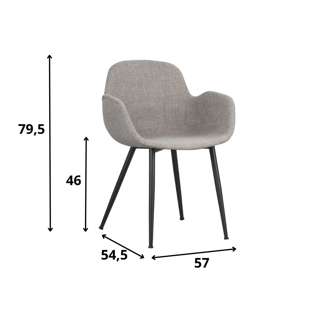Dining room chair Mick Dimehouse Gray LxWxH 64x62x59 Fabric White photo size indication