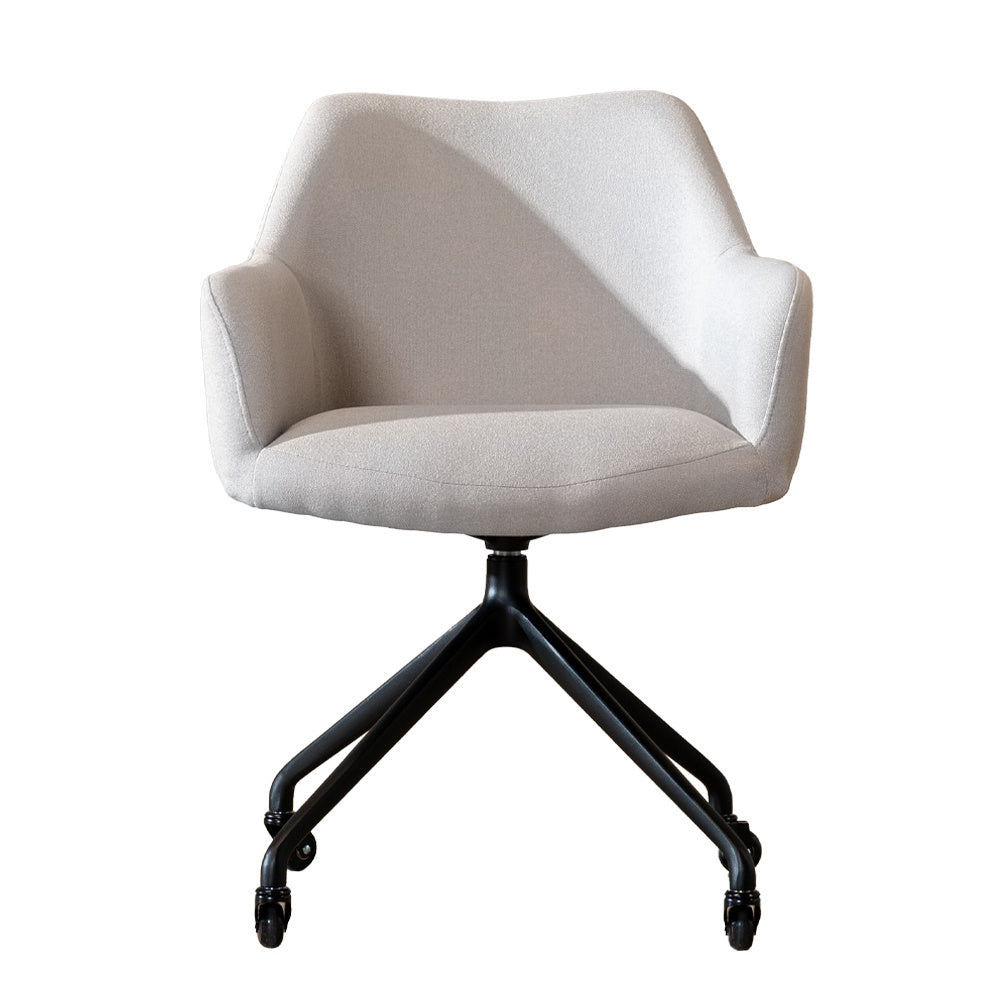 Dining room chair with wheels Isak recycled fabric gray Recycled polyester
