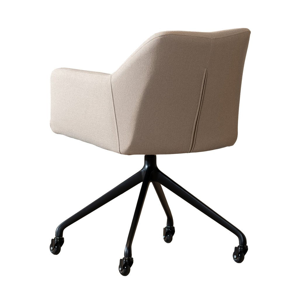 Dining room chair with wheels Isak taupe recycled fabric - image 8