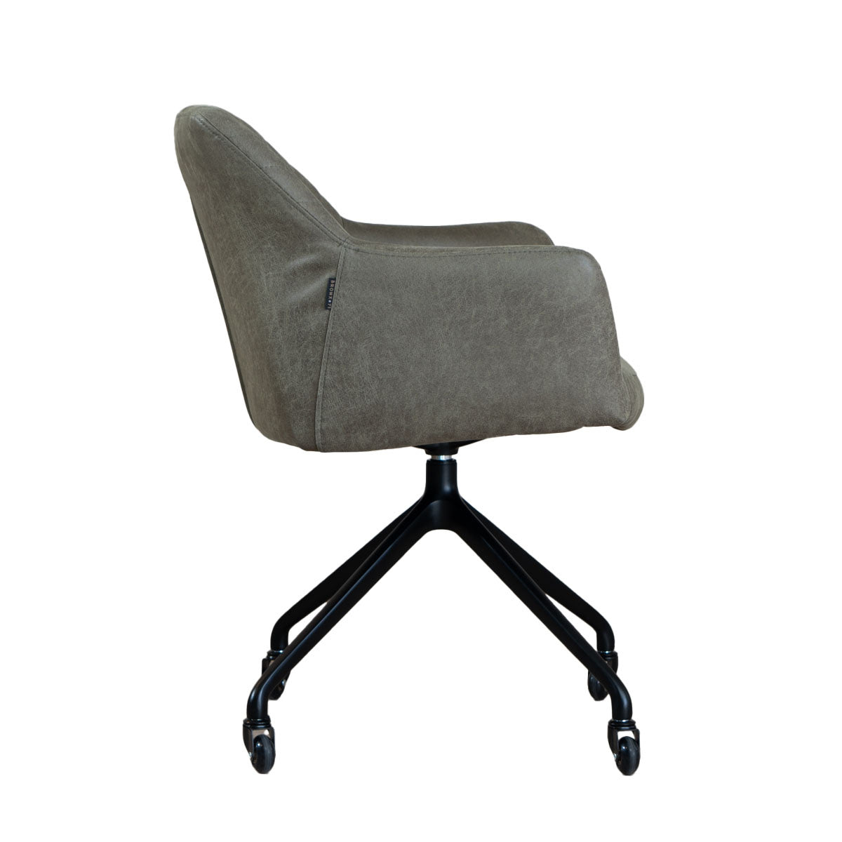 Dining room chair with wheels Levi olive green eco-leather - image 4