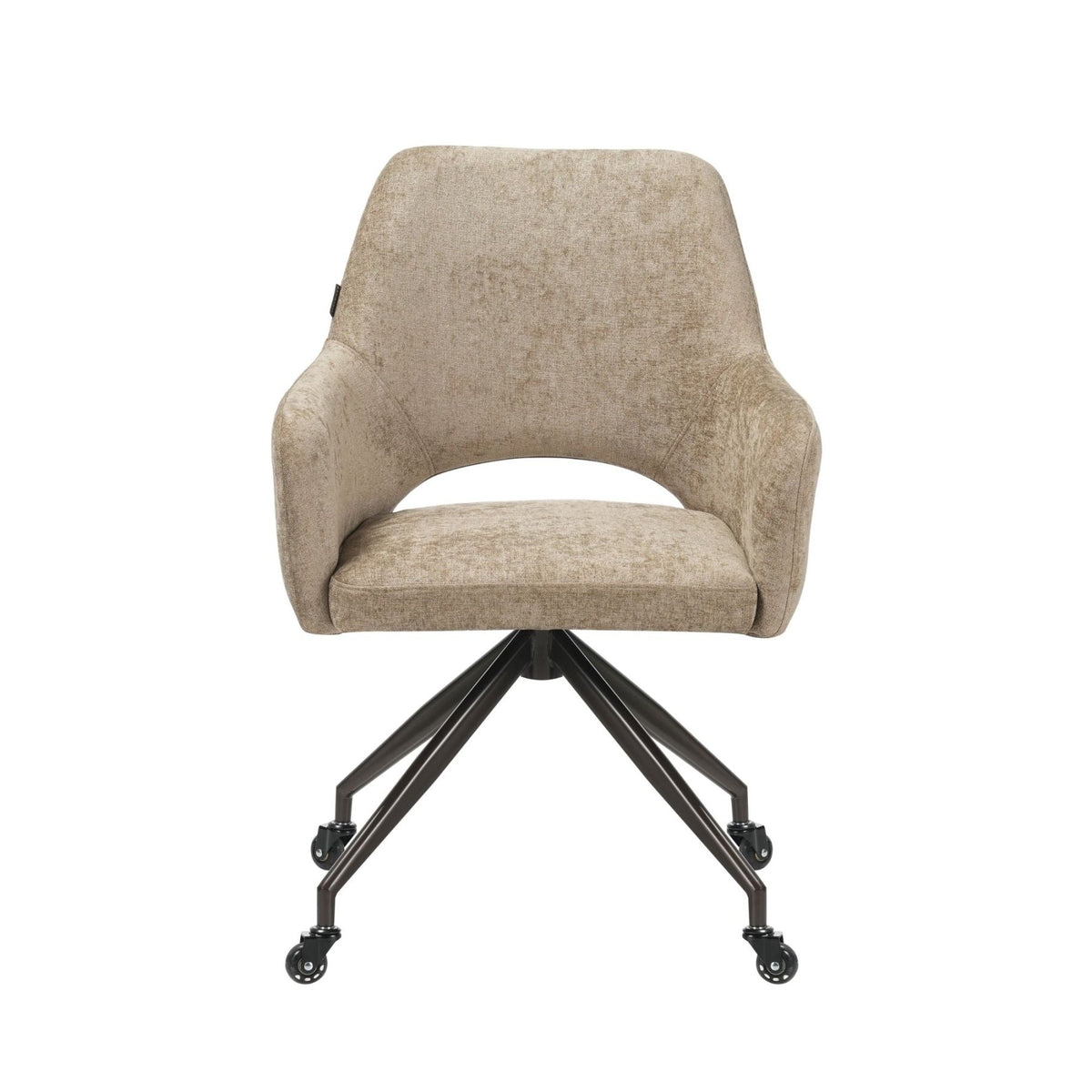 Eetkamerstoel met wieltjes Mexx velvet taupe