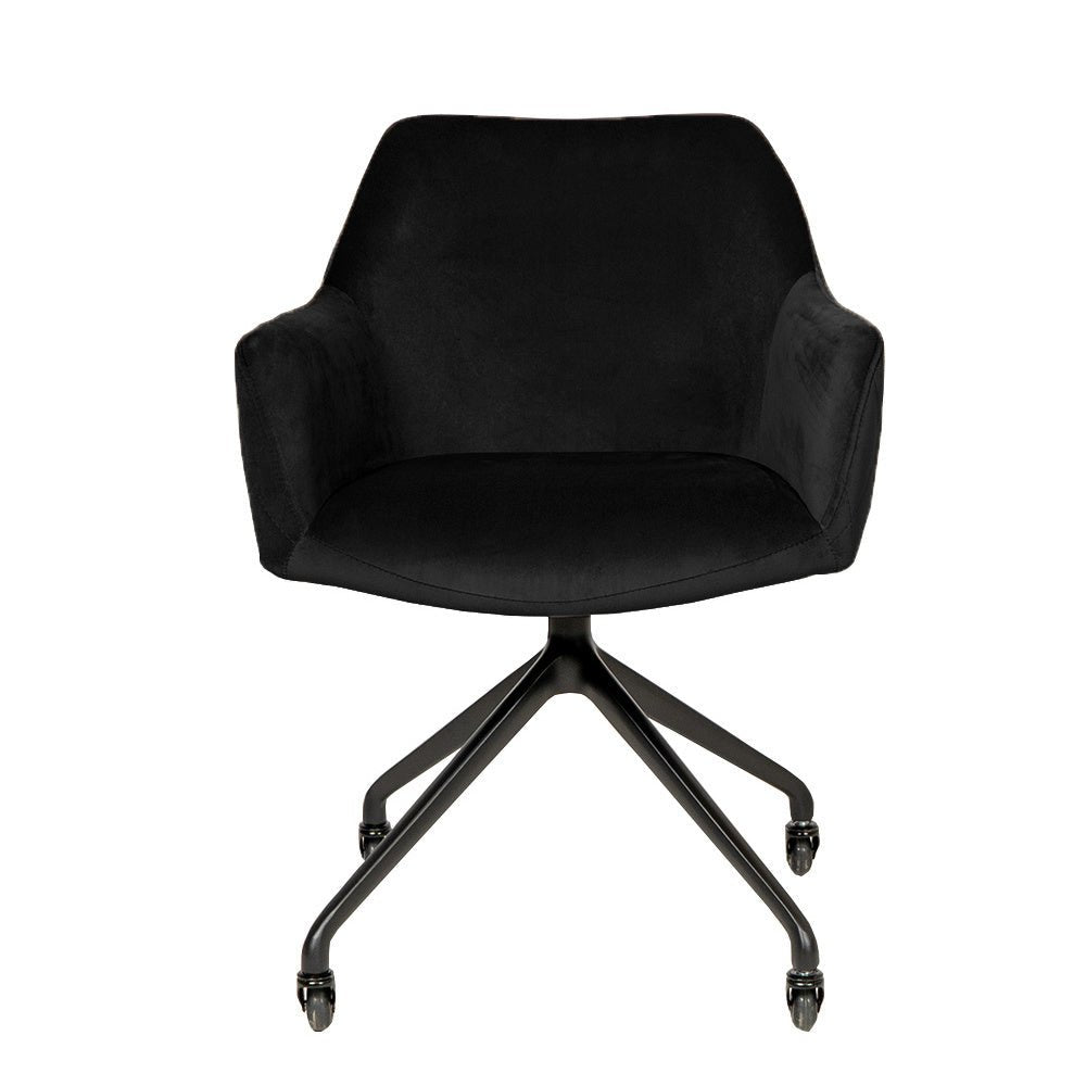 Dining room chair with wheels Quinn black velvet - image 5