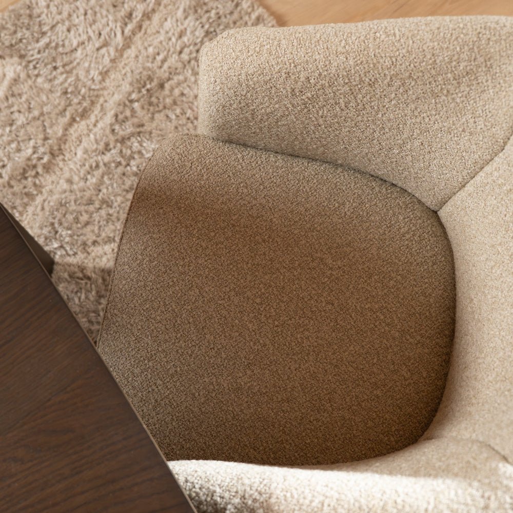 Eetkamerstoel Riley draaibaar bouclé taupe Bouclé