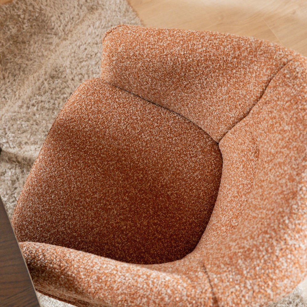 Eetkamerstoel Riley draaibaar bouclé terracotta Bouclé