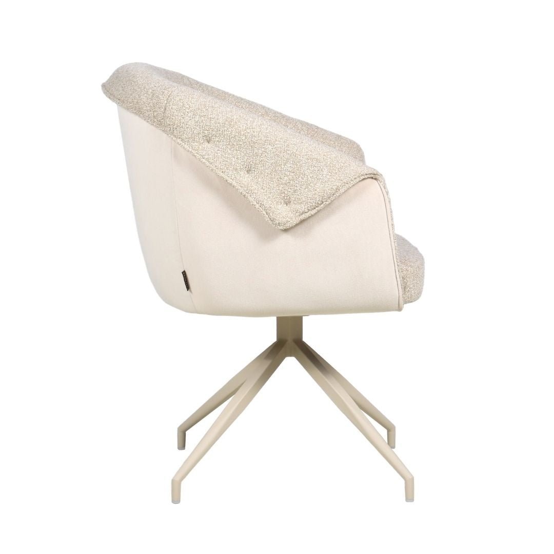 Eetkamerstoel Riley draaibaar bouclé taupe Bouclé