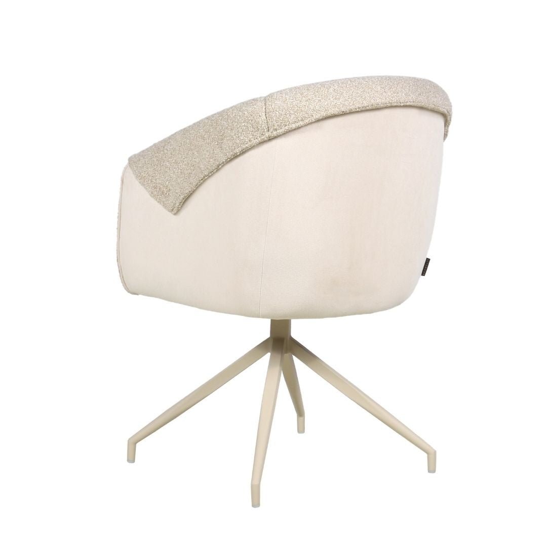 Eetkamerstoel Riley draaibaar bouclé taupe Bouclé