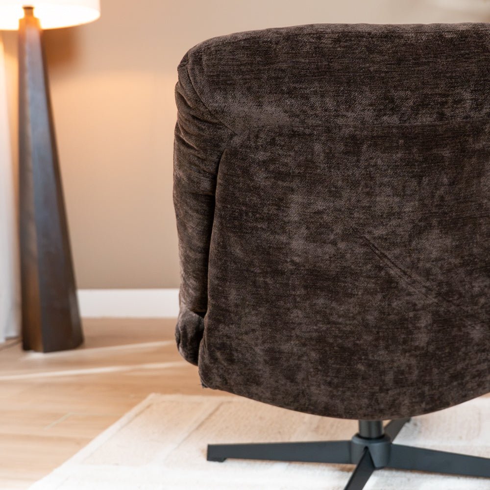 Fauteuil Sara draaibaar velvet bruin