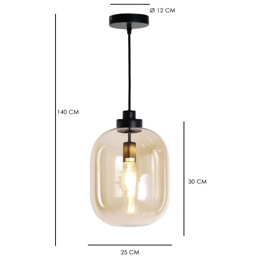 Hanging lamp Amber 30 cm 1-light glass