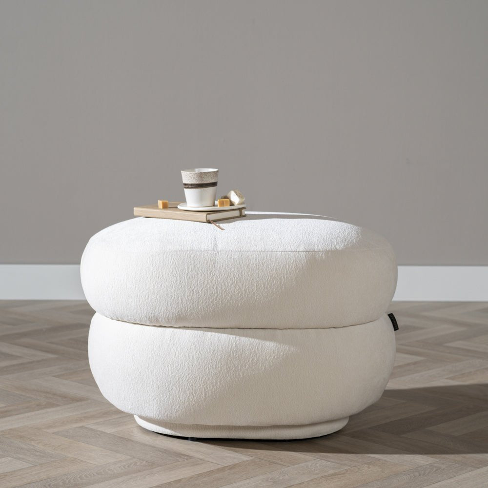 Hocker Mia oval chenille off white - image 5