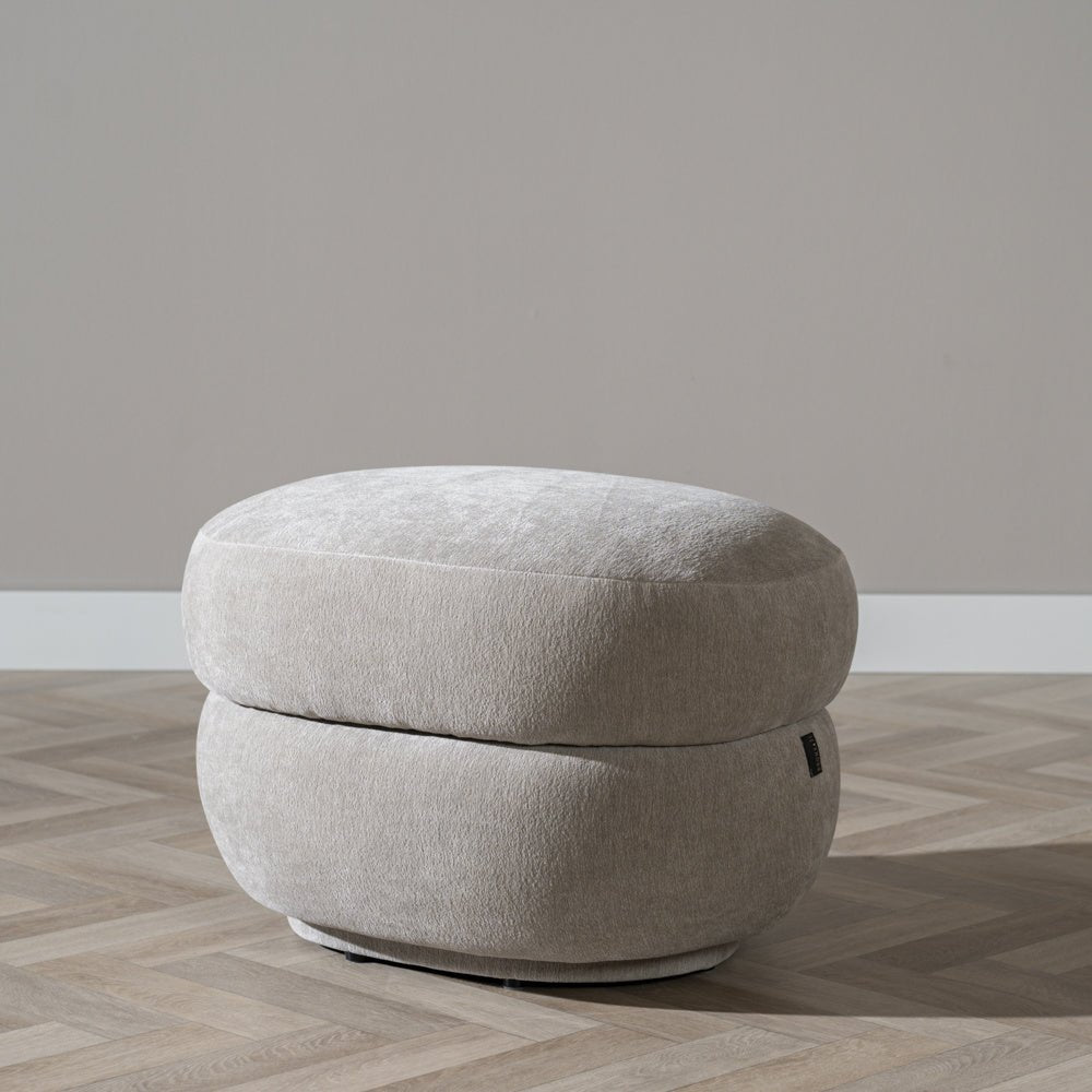 Hocker Mia oval chenille taupe - image 2