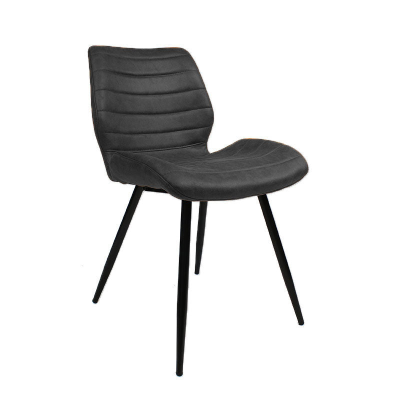 Industrial dining room chair Morris anthracite Microfibre