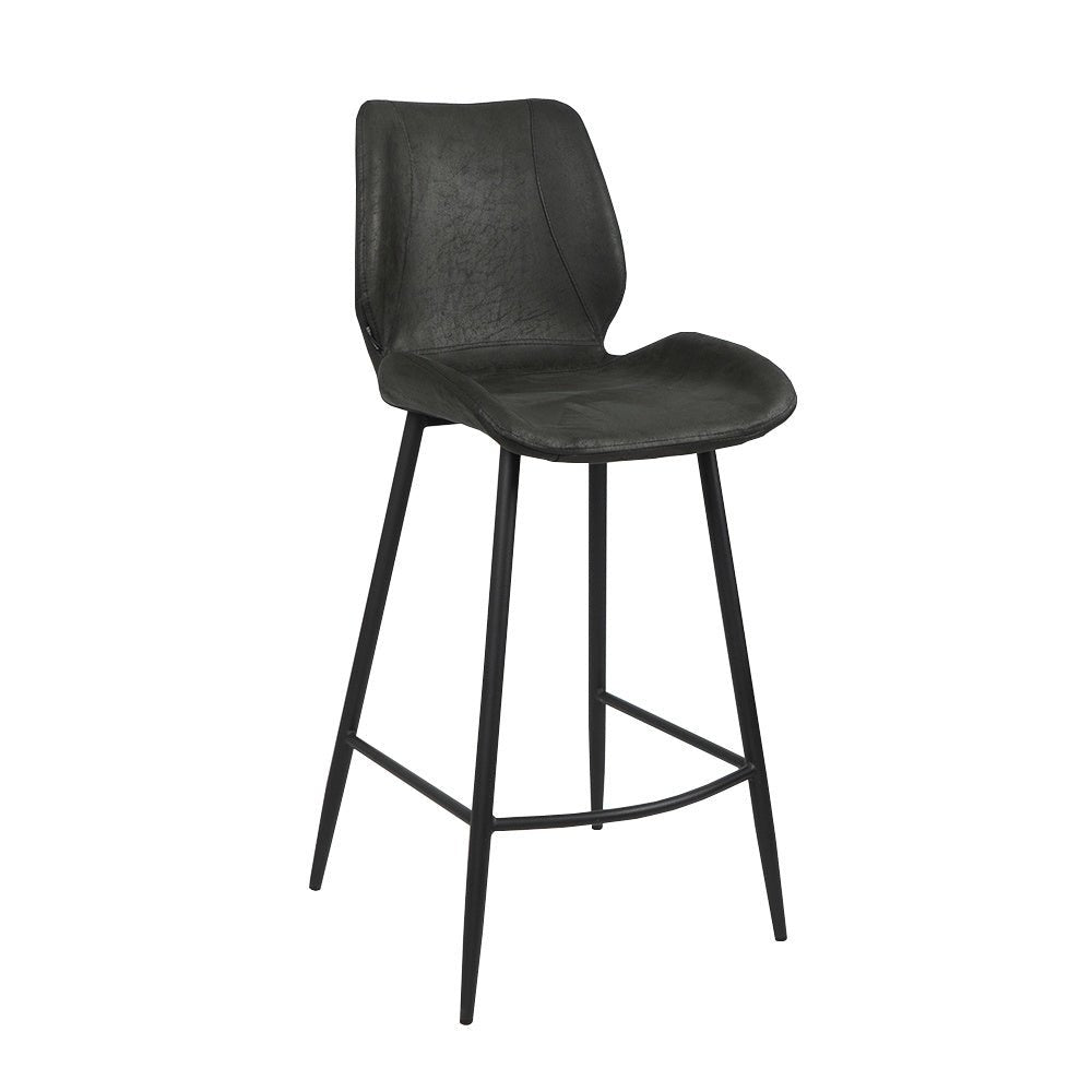 Industrial bar stool Barrel black/anthracite eco-leather 69 cm - image 5