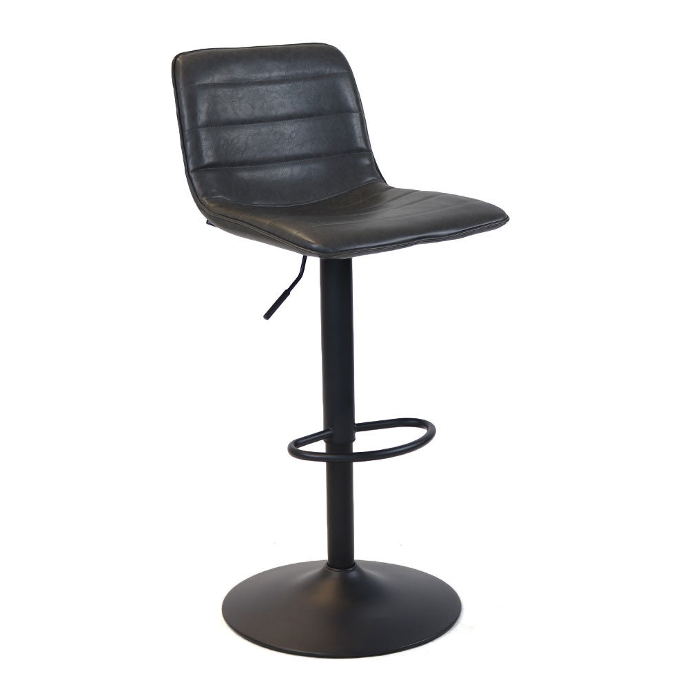 Industrial bar stool Boston leather anthracite 60-76 cm - swiveling Eco-leather 45 cm wide