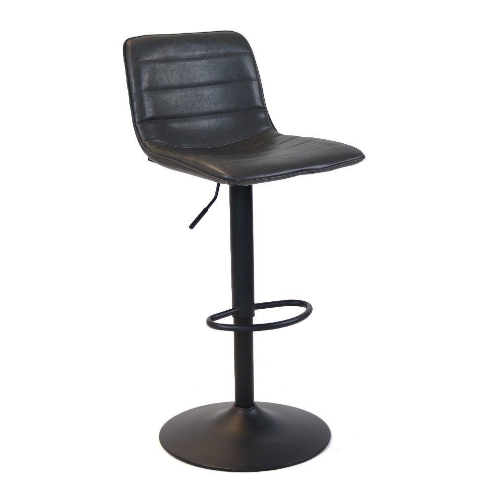 Industrial bar stool Boston leather anthracite 60-76 cm - swiveling Eco-leather 45 cm wide