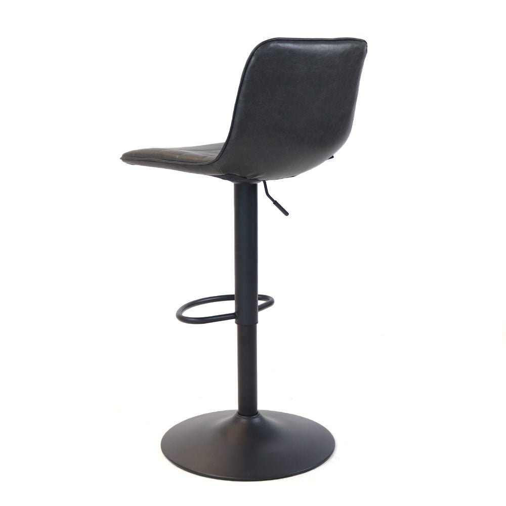 Industrial bar stool Boston leather anthracite 60-76 cm - swiveling Eco-leather 45 cm wide