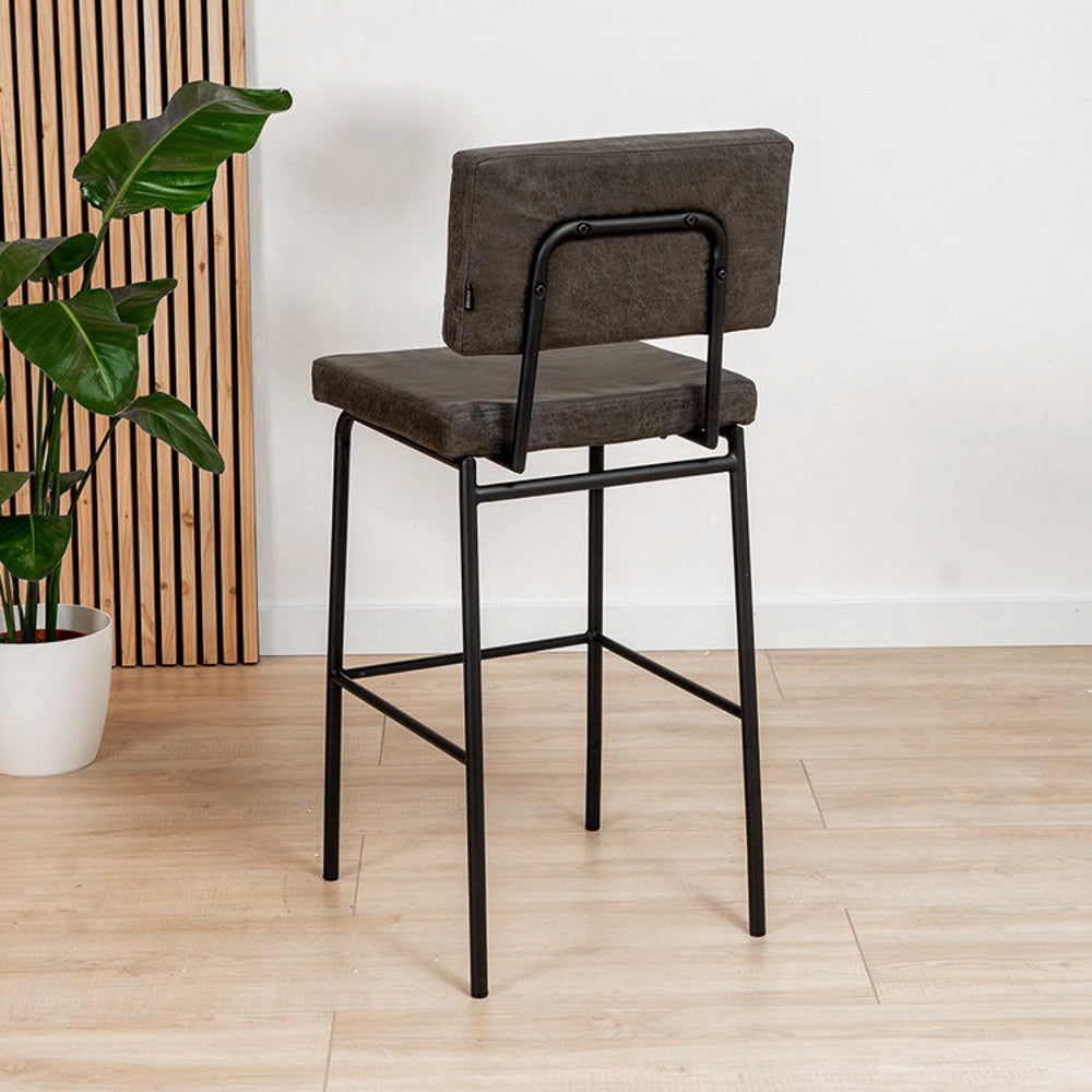 Industrial bar stool Espen anthracite eco-leather 64-77 cm - image 4