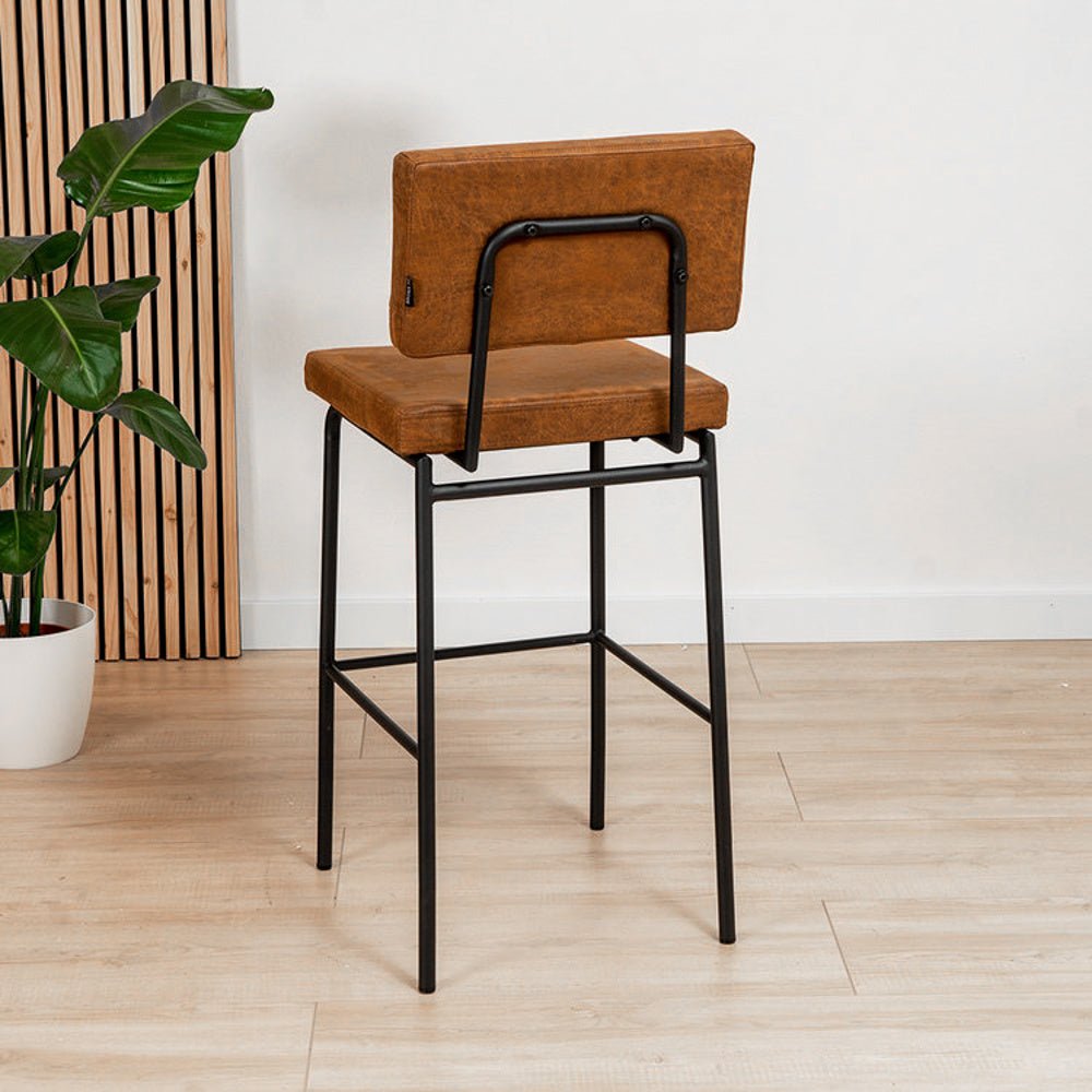 Industrial bar stool Espen cognac eco-leather 64-77 cm - image 4