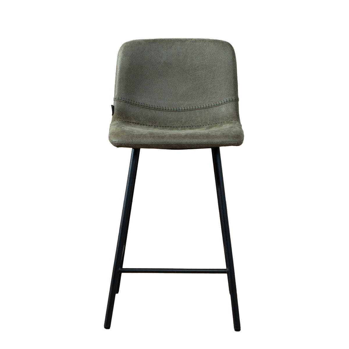 Industrial bar stool Mikky olive green eco-leather 65-78 cm, 46 cm wide