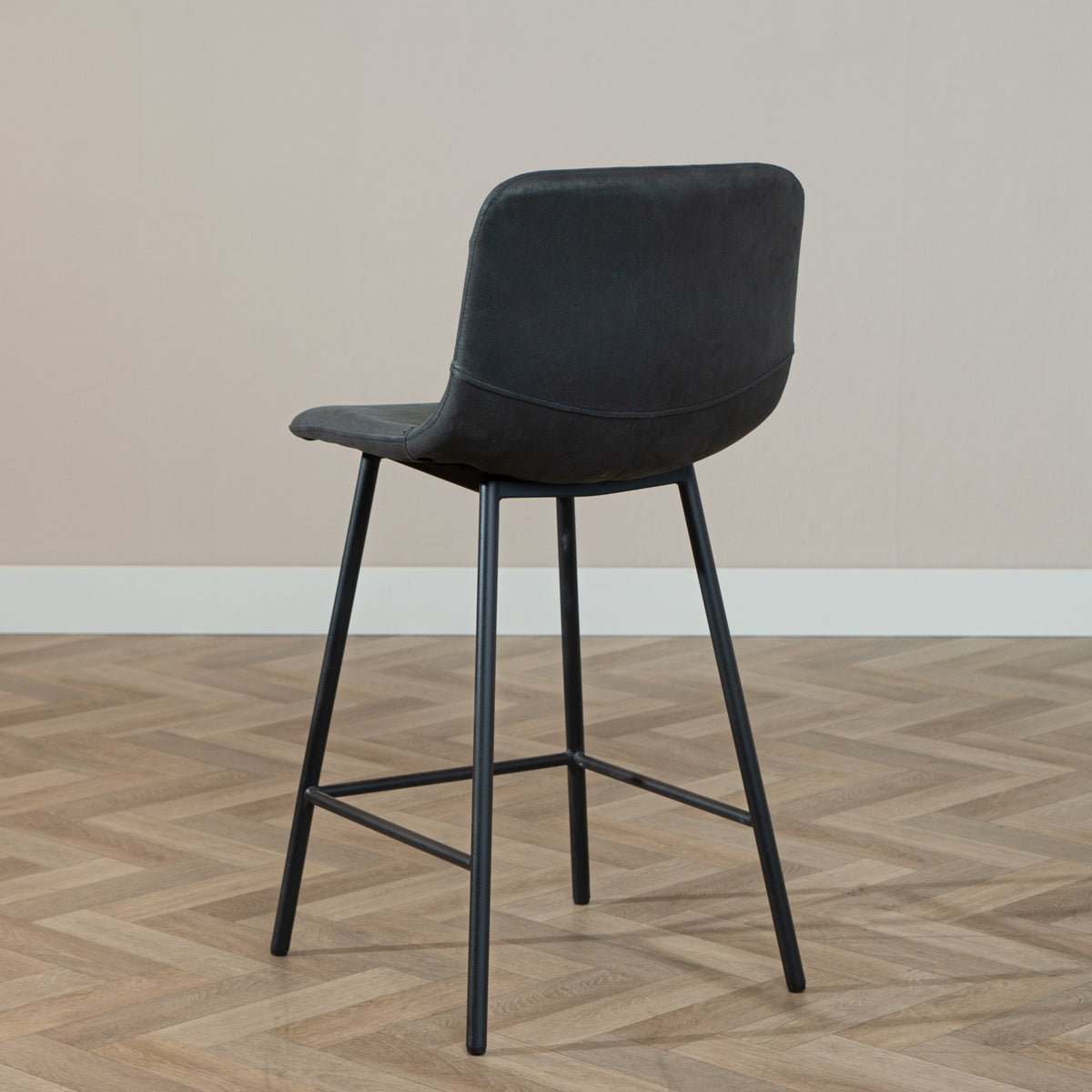 Industrial bar stool Mikky black/anthracite eco-leather 65-78 cm - image 4