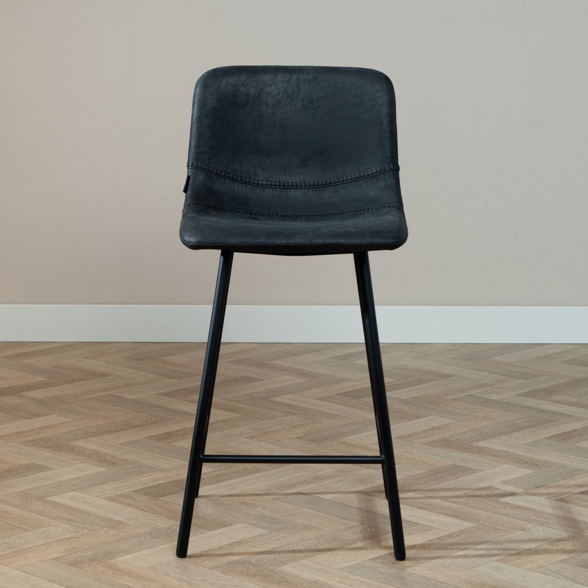 Industrial bar stool Mikky black/anthracite eco-leather 65-78 cm - image 2