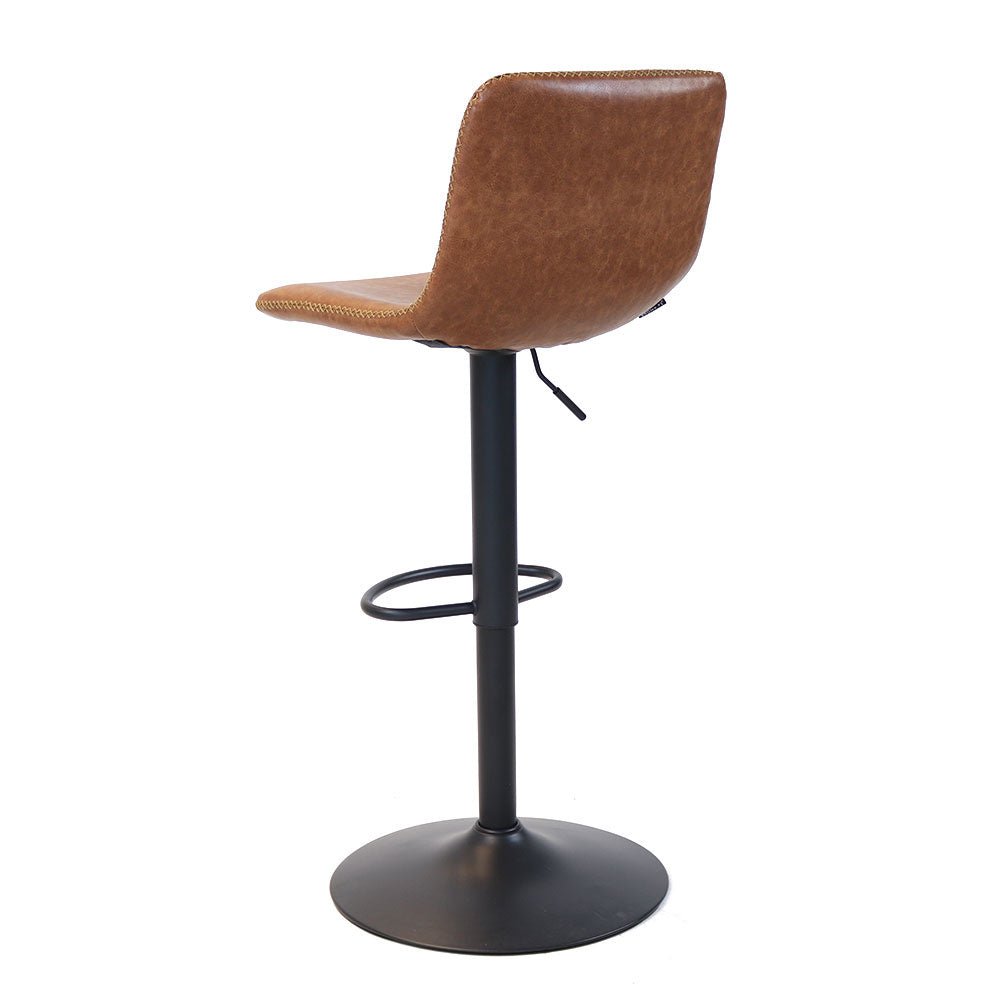 Industrial Bar Stool Texas rotatable eco-leather cognac 60-76cm 45 cm wide