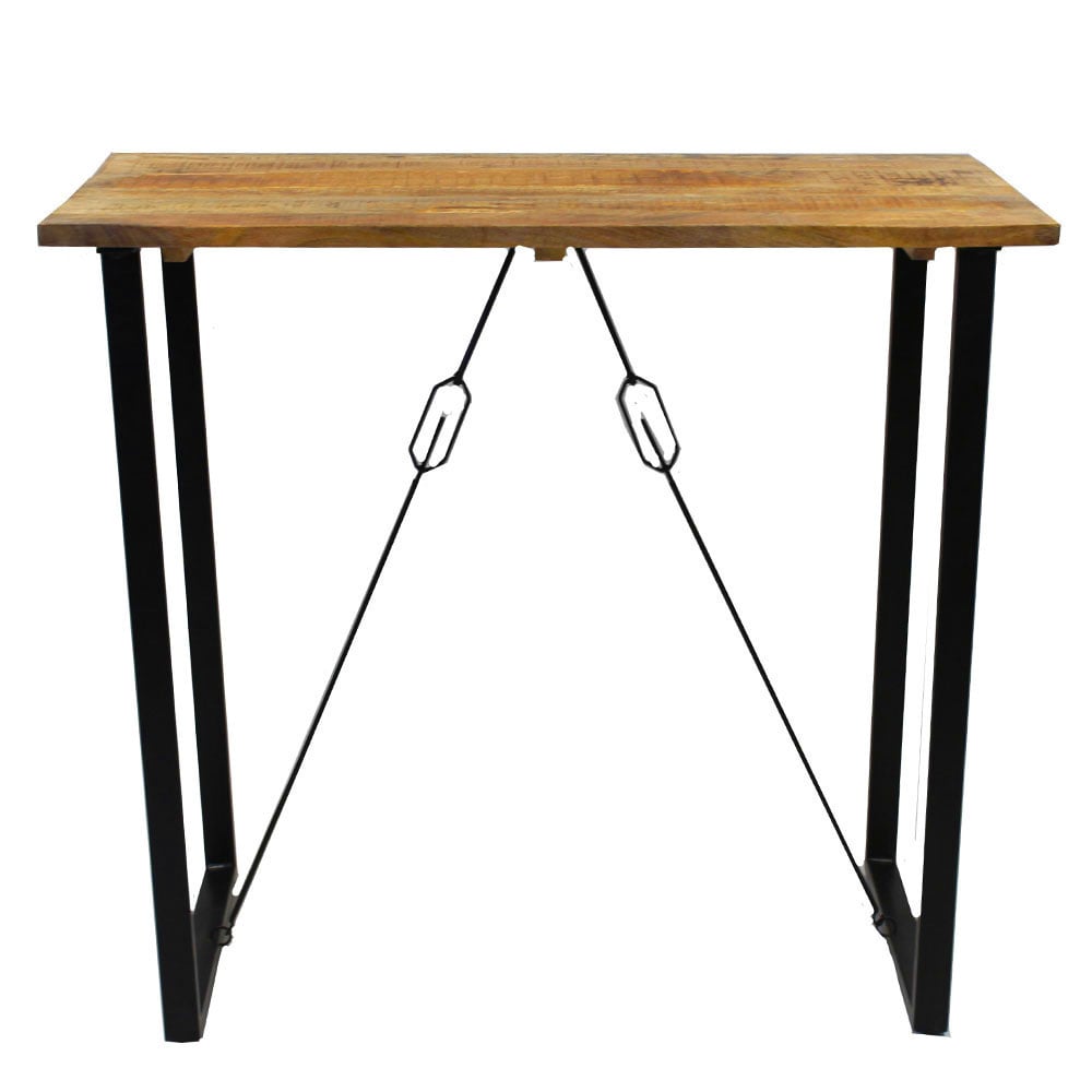Bar table Vegas Dimehouse Brown LxWxH 135x75x7 Mango wood White photo front view