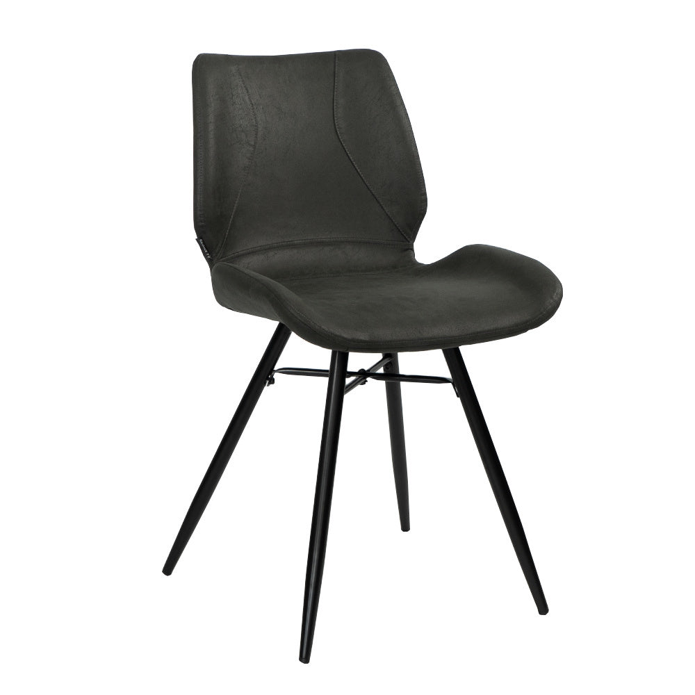 Industrial dining room chair Barrel black/anthracite eco-leather