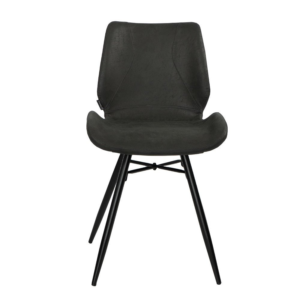 Industrial dining room chair Barrel black/anthracite eco-leather - image 6
