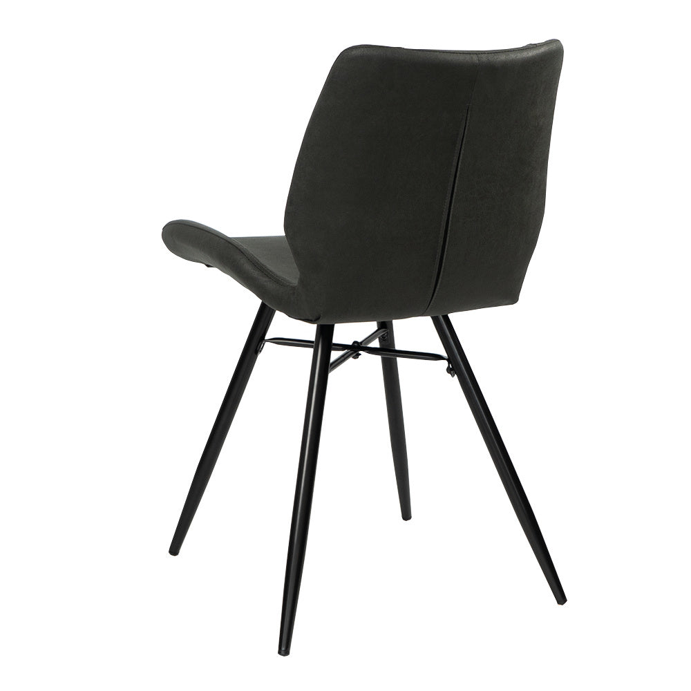 Industrial dining room chair Barrel black/anthracite eco-leather - image 7