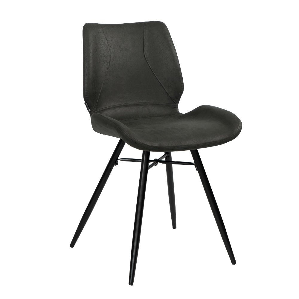 Industrial dining room chair Barrel black/anthracite eco-leather - image 5