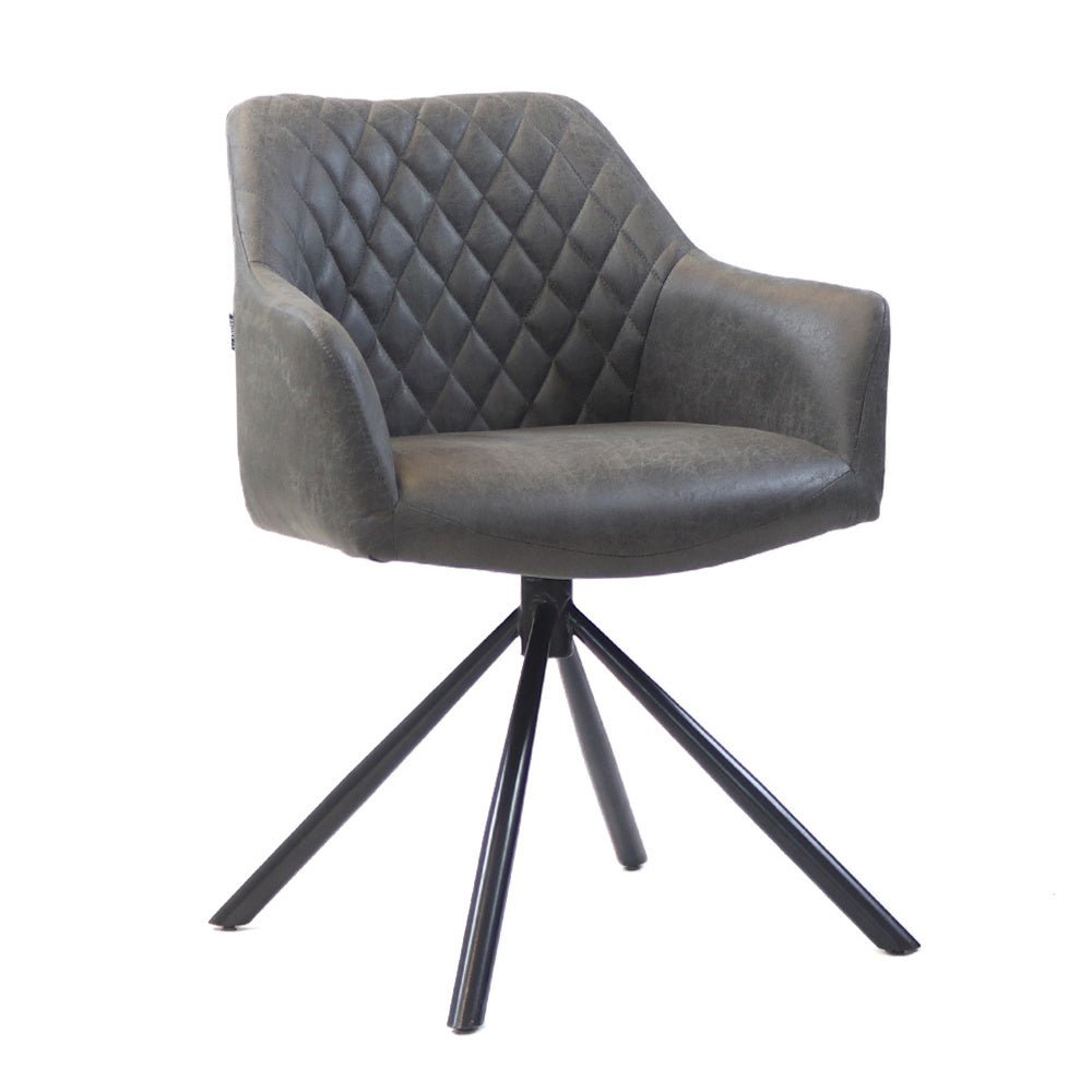 Industrial dining room chair Dex swivel anthracite eco-leather - image 5