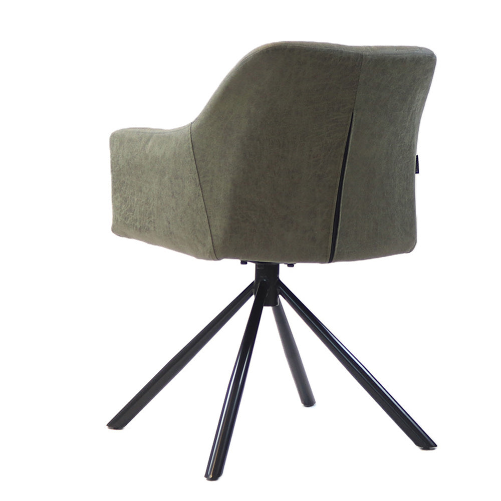Industrial dining room chair Dex swivel olive green eco-leather - image 6