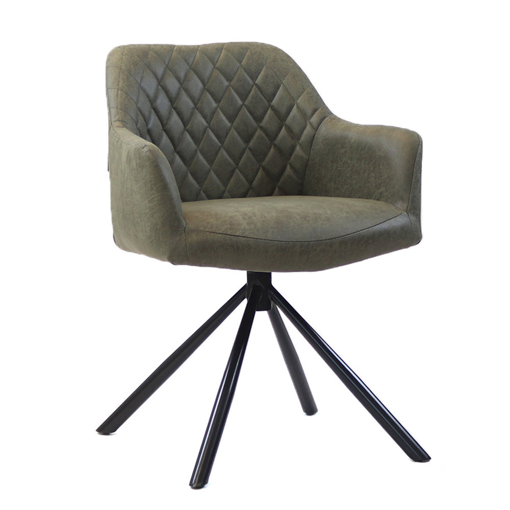 Industrial dining room chair Dex swivel olive green eco-leather - image 7