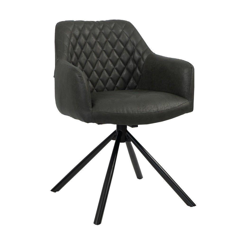Industrial dining room chair Dex swivel black/anthracite eco-leather - image 5